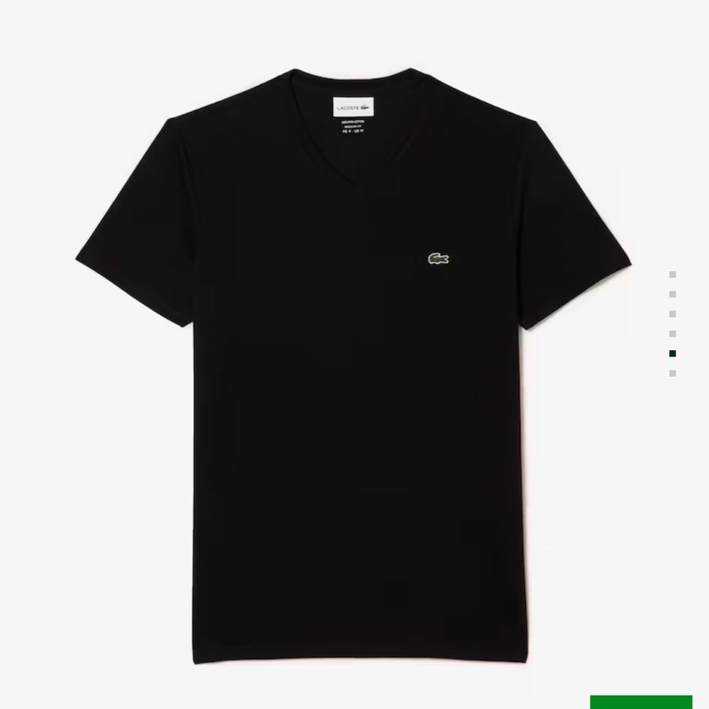Lacoste Men's Black V-Neck Tee